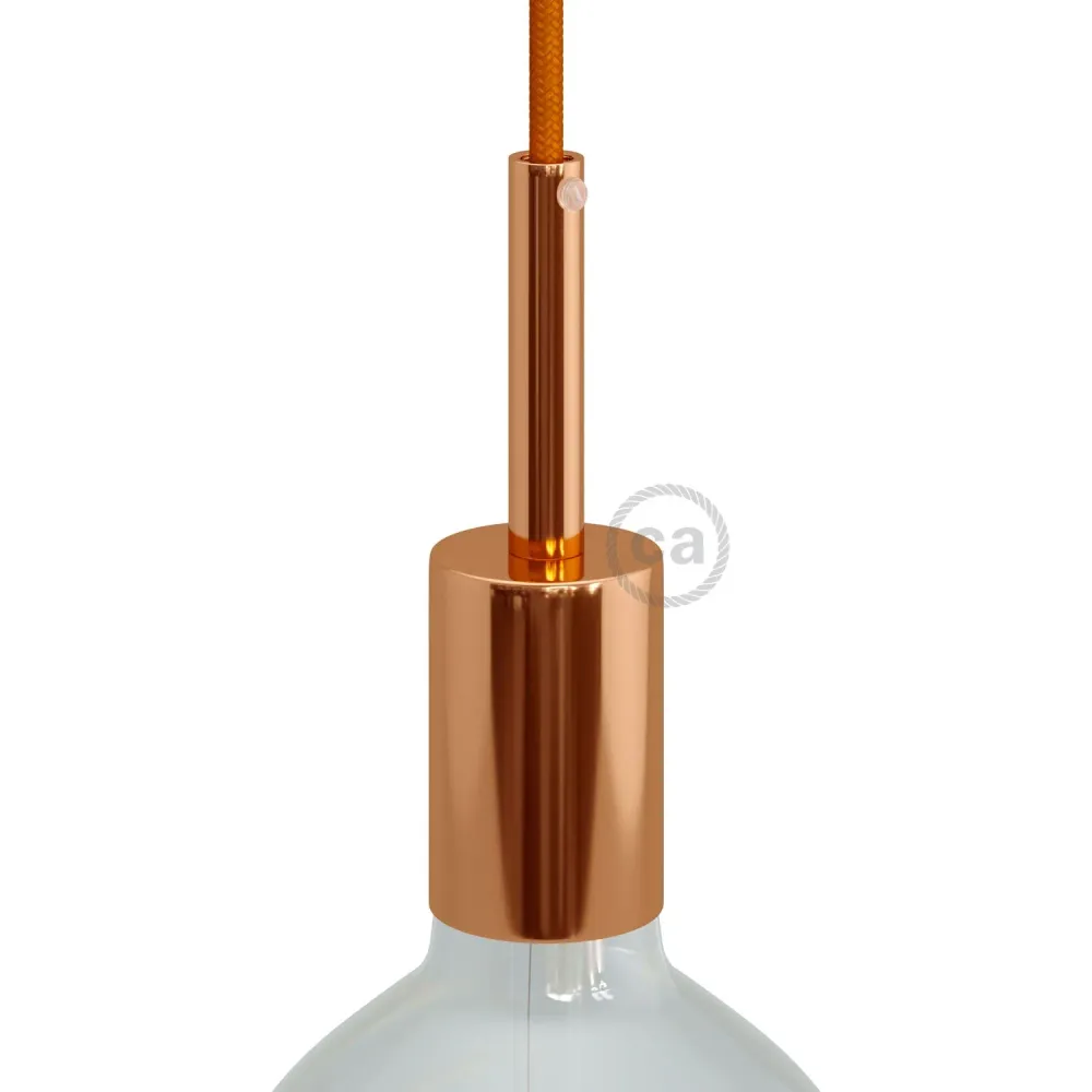 Zylindrisches Metall-Lampenfassung-Kit UL E26 mit 7-cm-Kabelverschraubung – Kupfer
