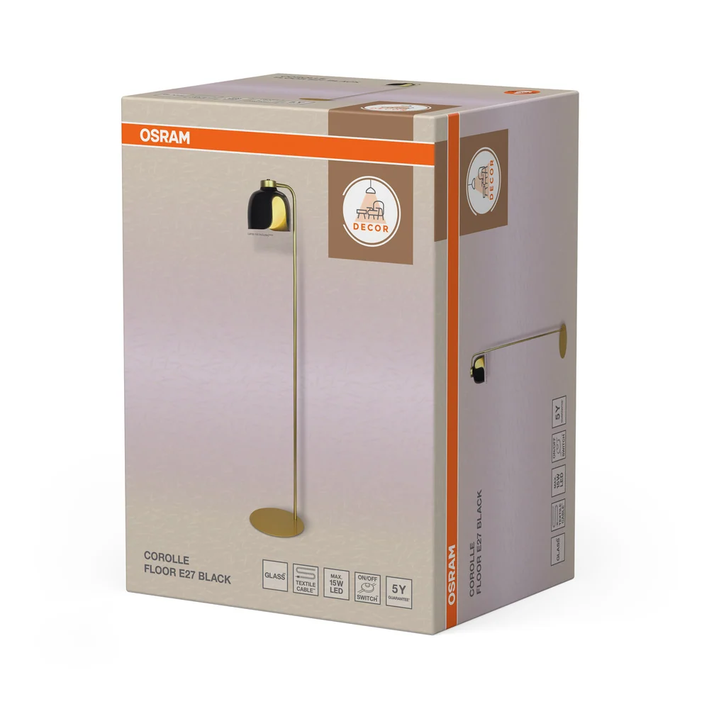 OSRAM DECOR Corolle Stehleuchte E27 Schwarz