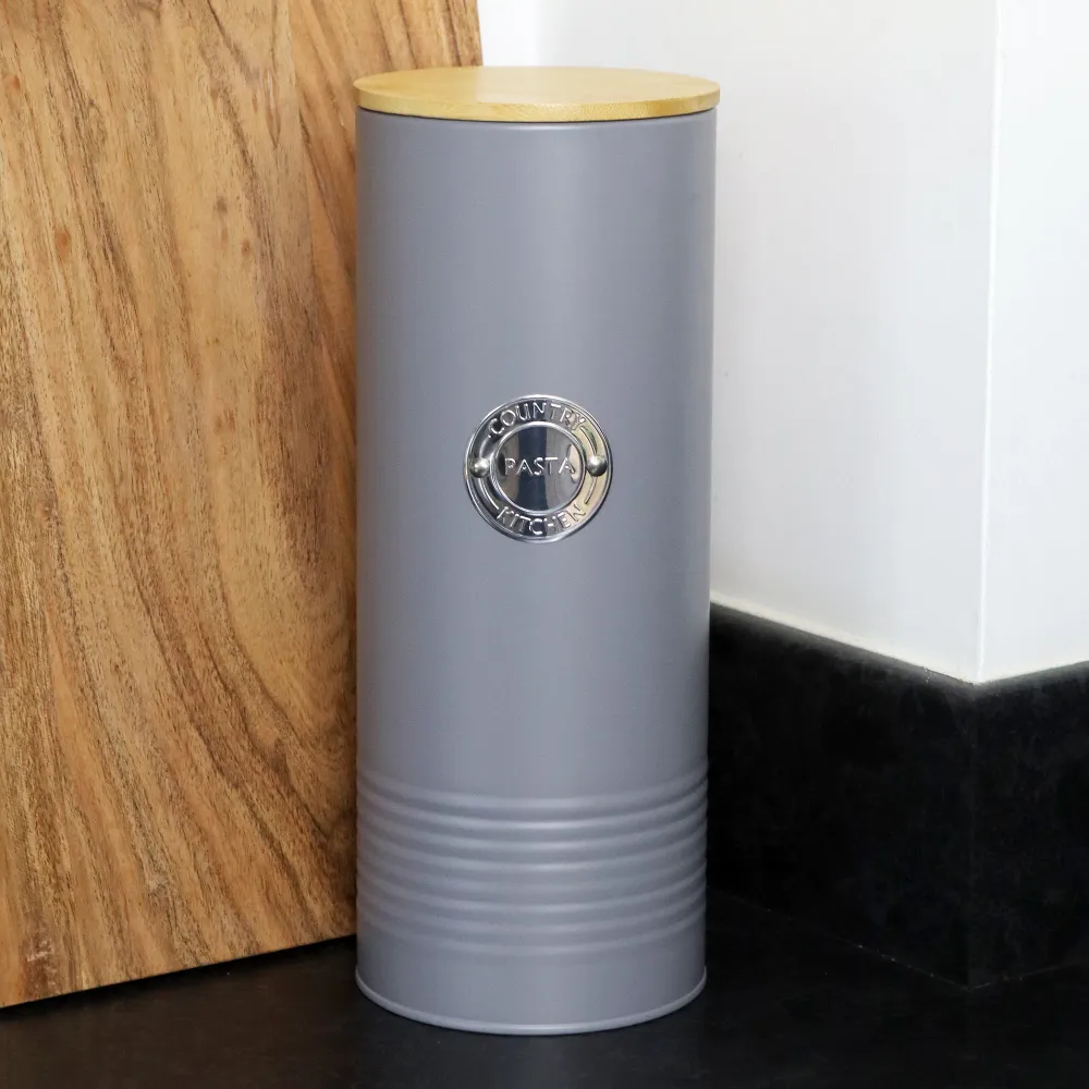 Grey Metal Pasta Storage Canister Darthome Limited