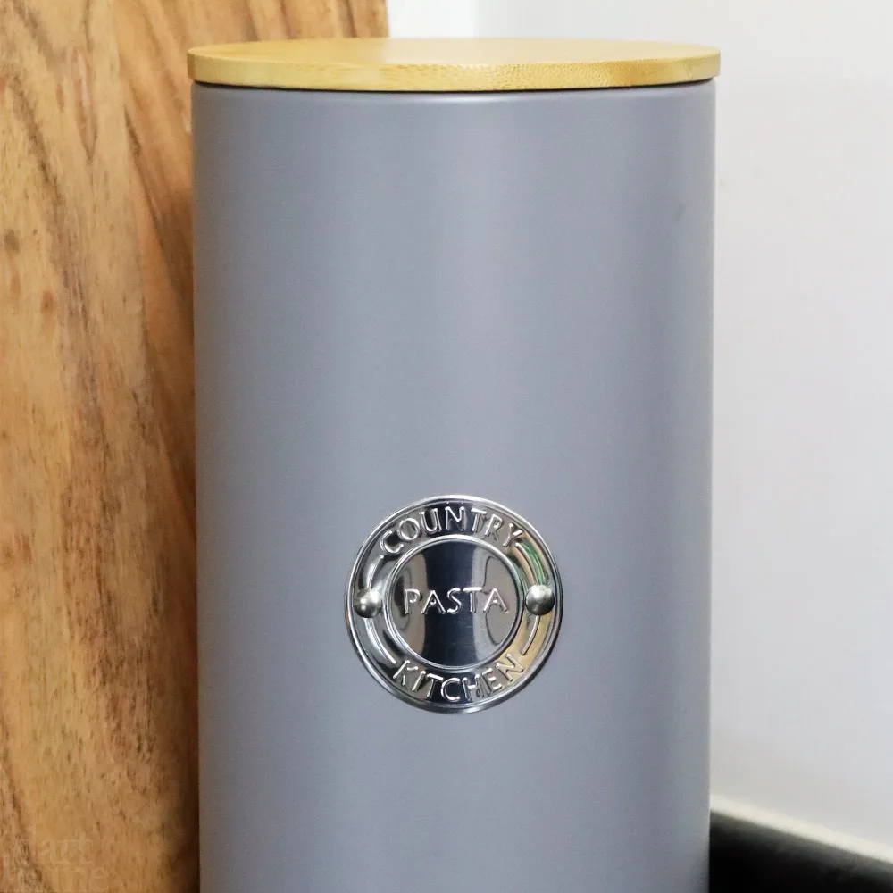 Grey Metal Pasta Storage Canister Darthome Limited