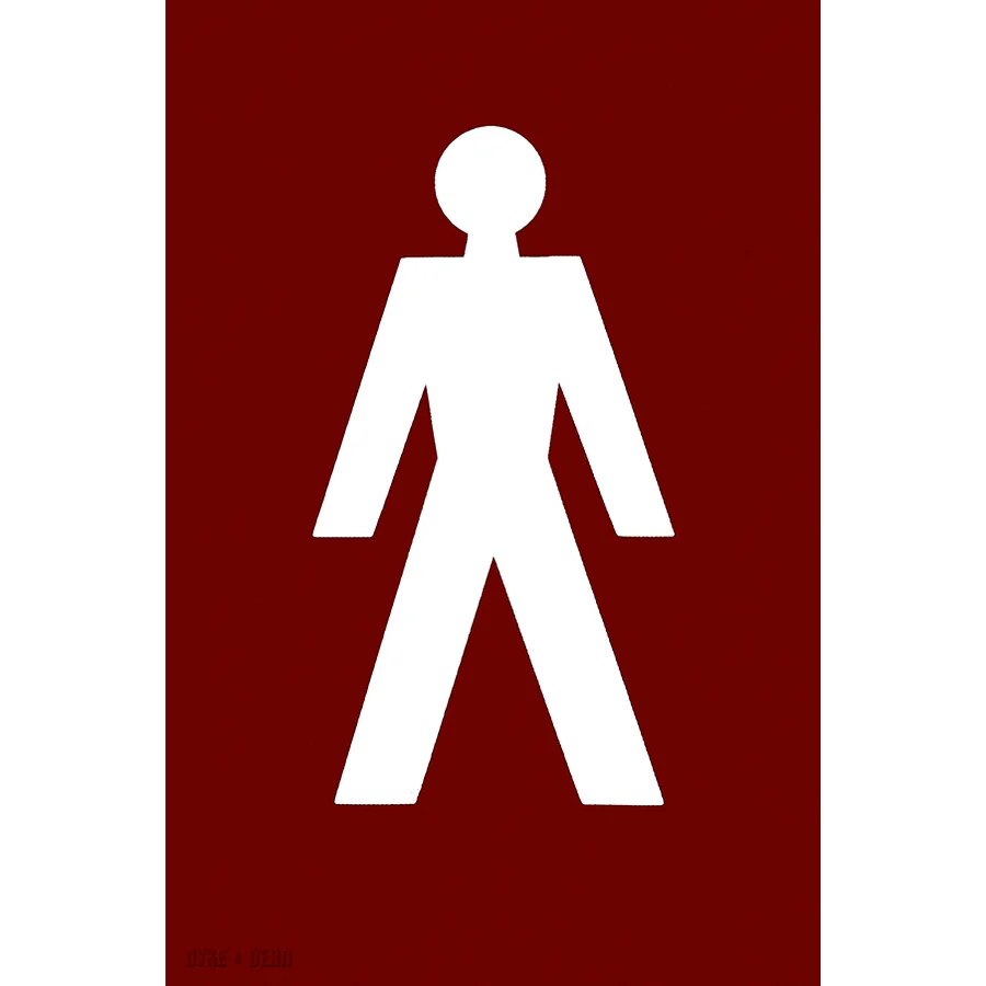 THERMOPLASTISCHES WC-SCHILD MÄNNLICH BURGUND