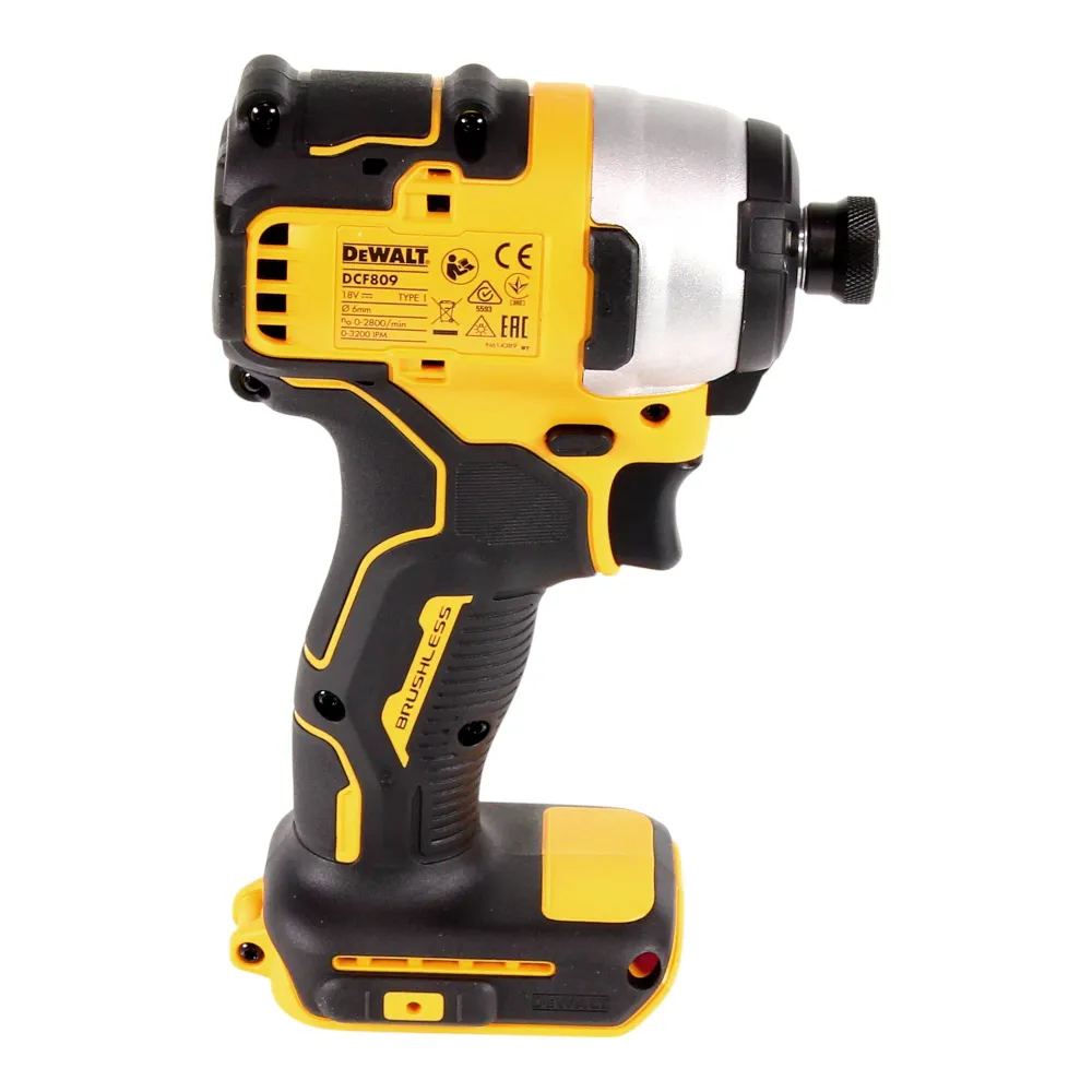 DeWalt DCF 809 E1 Akku Schlagschrauber 18 V 190 Nm 1/4" Brushless + 1x Powerstack Akku 1,7 Ah + Ladegerät