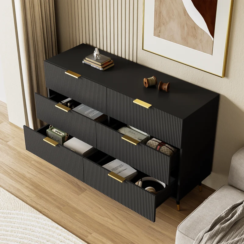 Elegantes Sideboard mit modernem Design, Kommode mit Schubladen und viel Stauraum