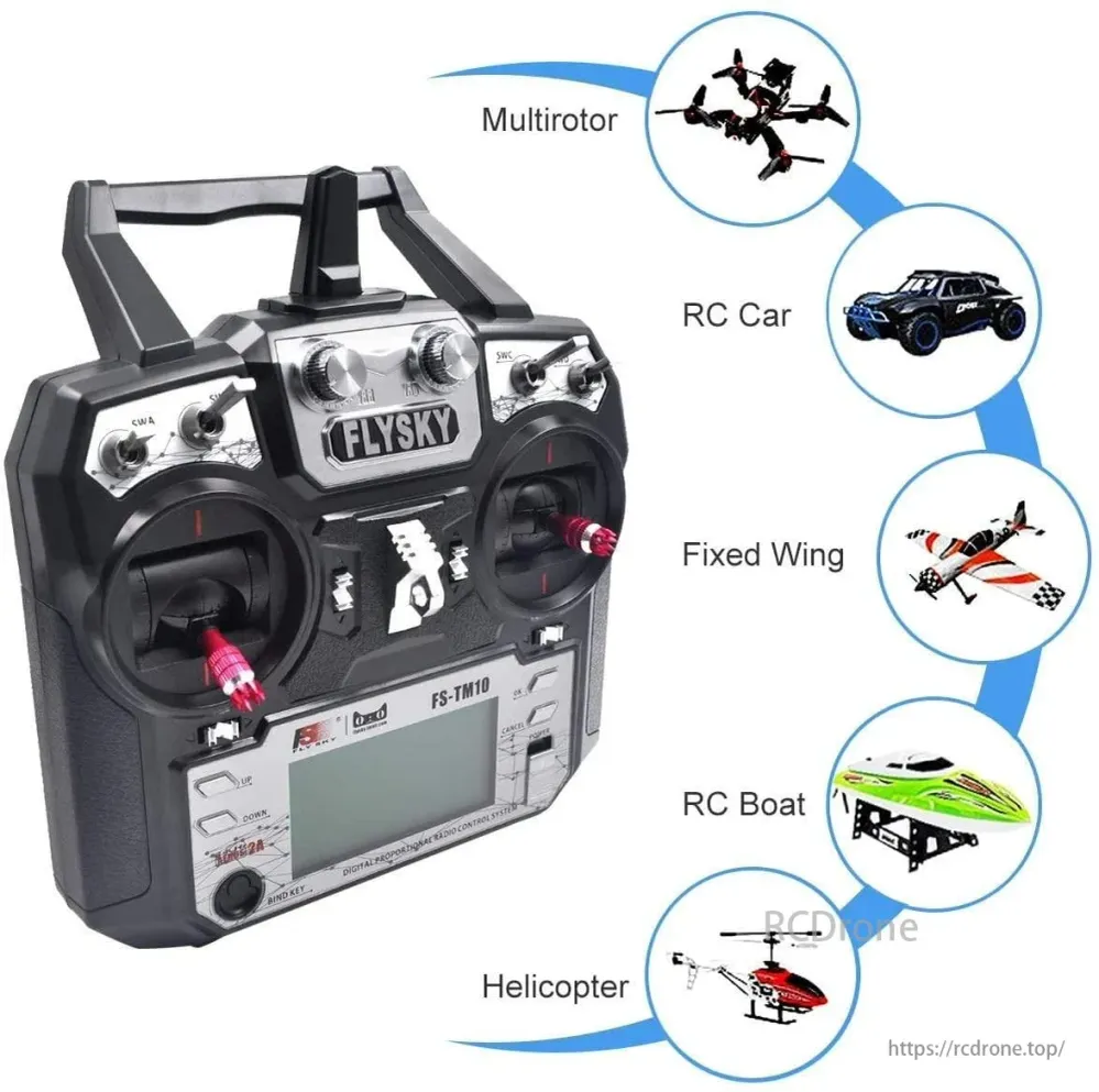Flysky TM10 FS-TM10 2,4G 10CH RC Sender Controller mit iA10B Empfänger FS i6X Upgrade für RC Hubschrauber RC Drone FPV
