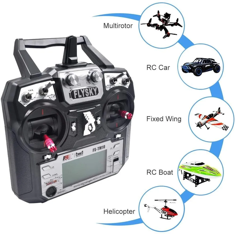 Flysky TM10 FS-TM10 2,4G 10CH RC Sender Controller mit iA10B Empfänger FS i6X Upgrade für RC Hubschrauber RC Drone FPV