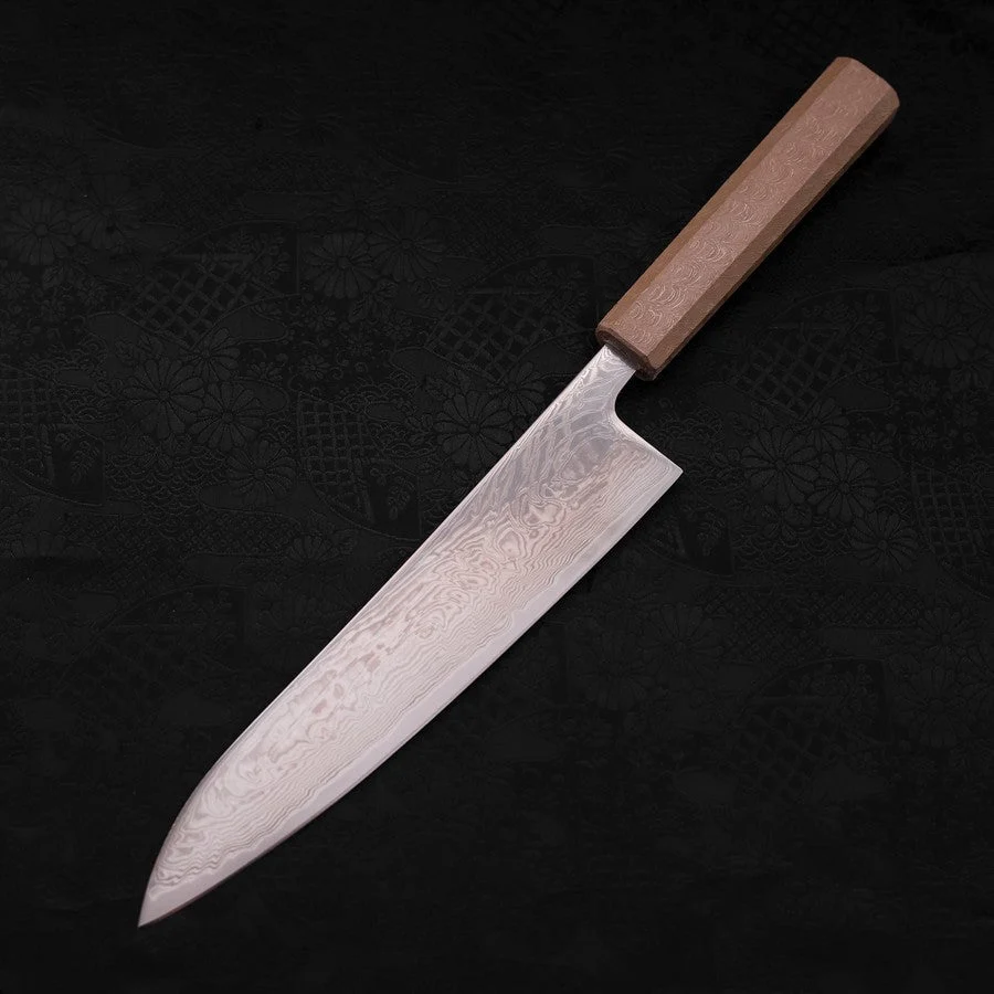 Gyuto SLD Wellen-Nickel Damast Weißer Urushi Griff 210mm