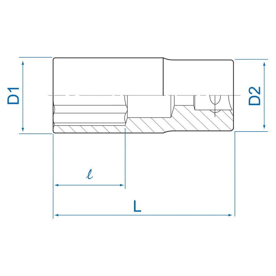 KING TONY Profi-Werkzeuge - 3/4" Steckschlüssel, metrisch, lang - 52 mm 623552M
