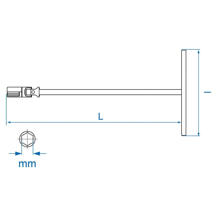 KING TONY Profi-Werkzeuge - T-Griff-Steckschlüssel, metrisch - 17 mm 577417M