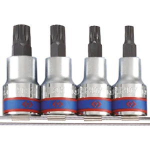 KING TONY Profi-Werkzeuge - 1/2" XZN® Steckschlüssel-Set, Steckleiste - 4 tlg. 4126PR