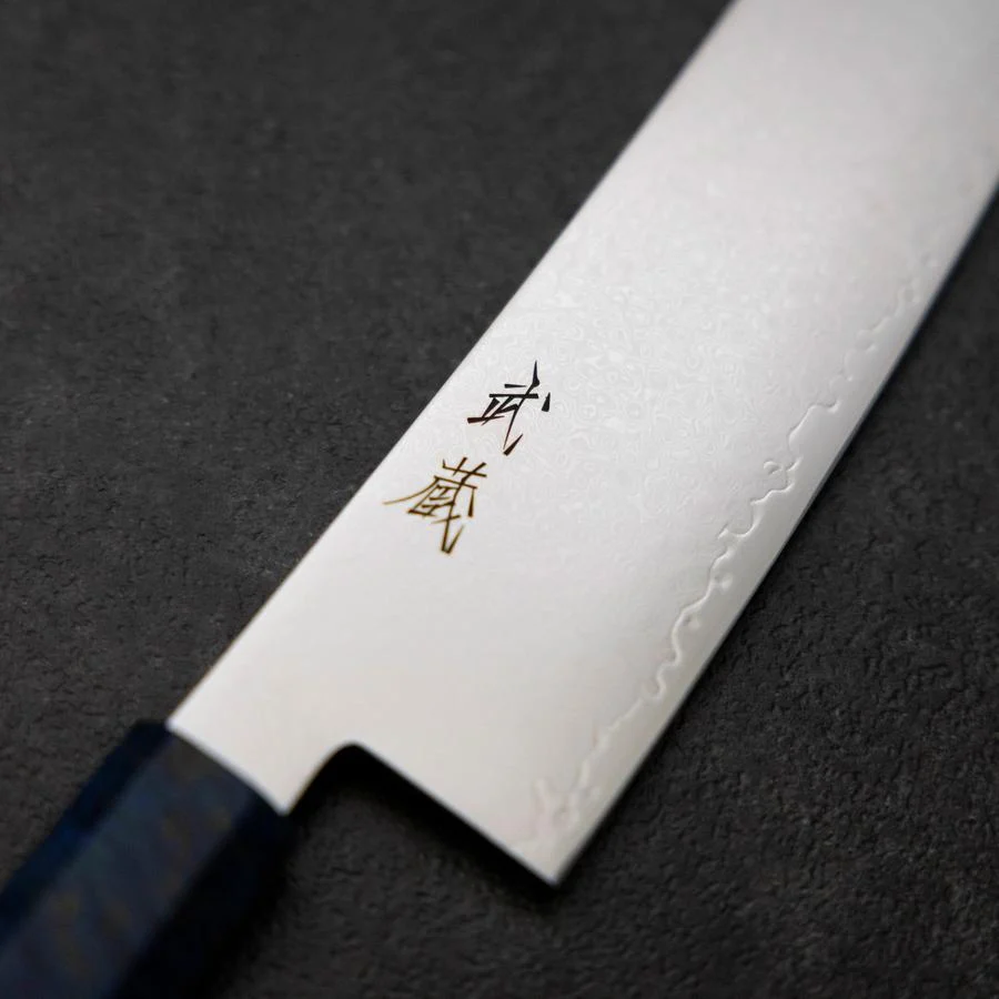 Kiritsuke VG-10 Damast Blauer Birkenholz Griff 210mm