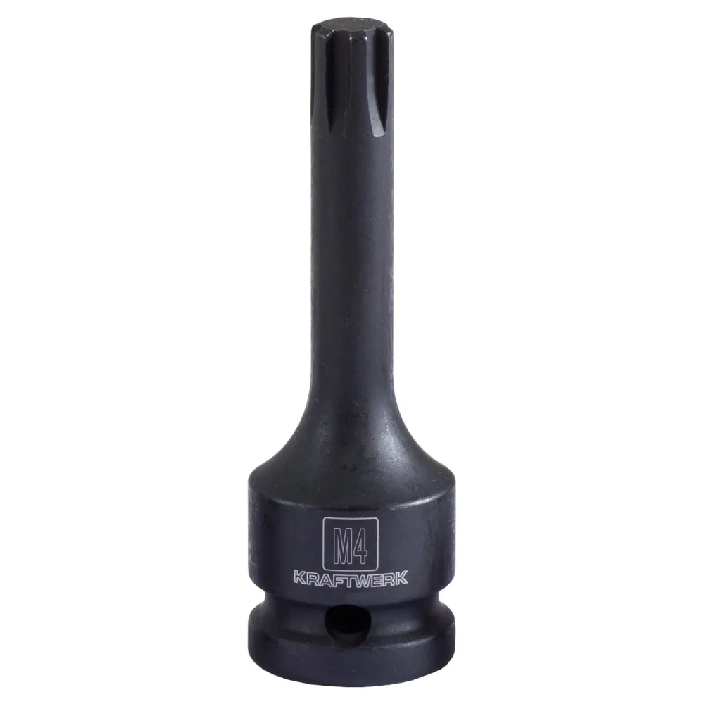 Kraftwerk PRO LINE 1/2" Schlag-Maschinenschrauber Schraubendreher-Steckschlüsseleinsatz Innen Keilprofil RIBE, M4