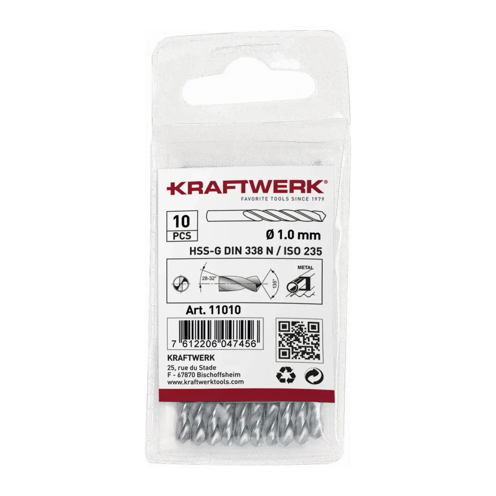 Kraftwerk Spiralbohrer HSS-G DIN 338 Typ N 1.6 mm