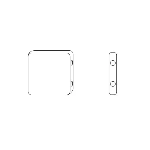 2 Loch Perlen CzechMates tile luster transparent champagne 6mm (50)