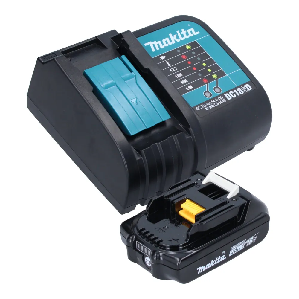 Makita DRT 52 SA1 Akku Kantenfräse 18 V 6 mm Brushless + 1x Akku 2,0 Ah + Ladegerät