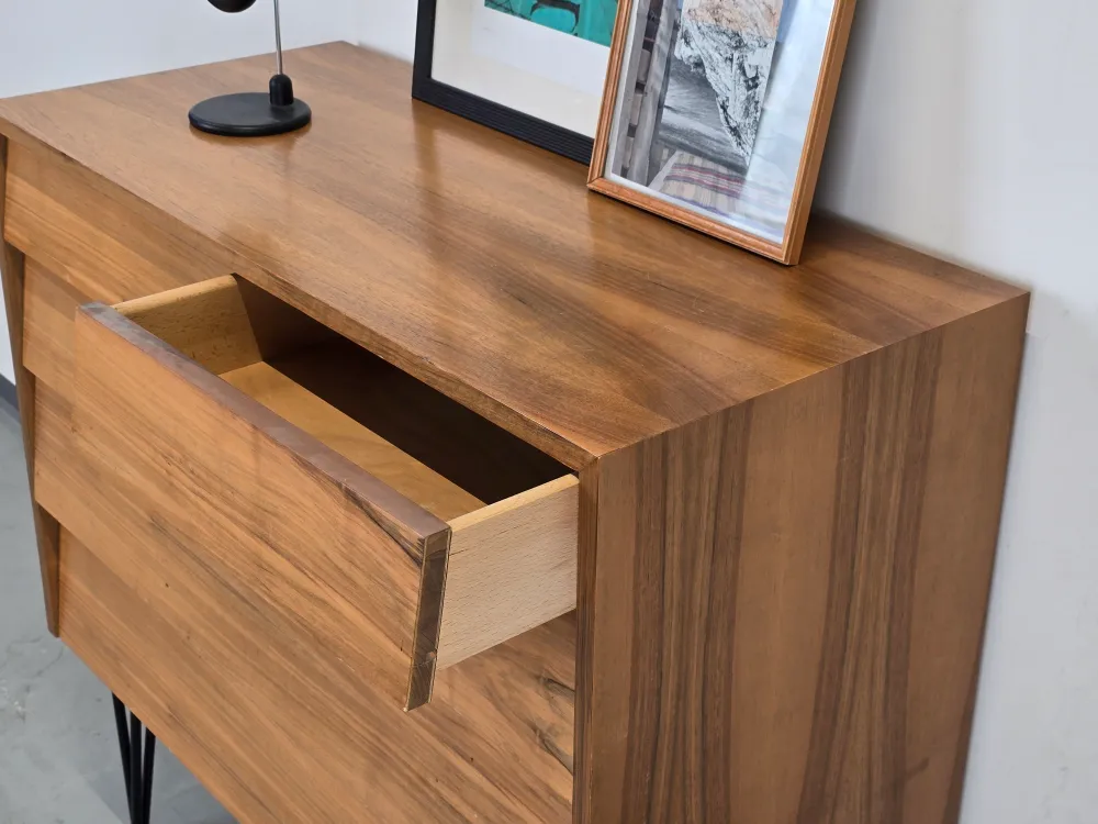 MID CENTURY SCHUBLADEN KOMMODE sideboard nussbaum holz vintage