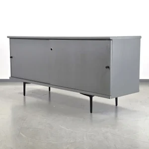 SCHIEBETÜREN SIDEBOARD grau tv board kommode wohnzimmer retro vintage