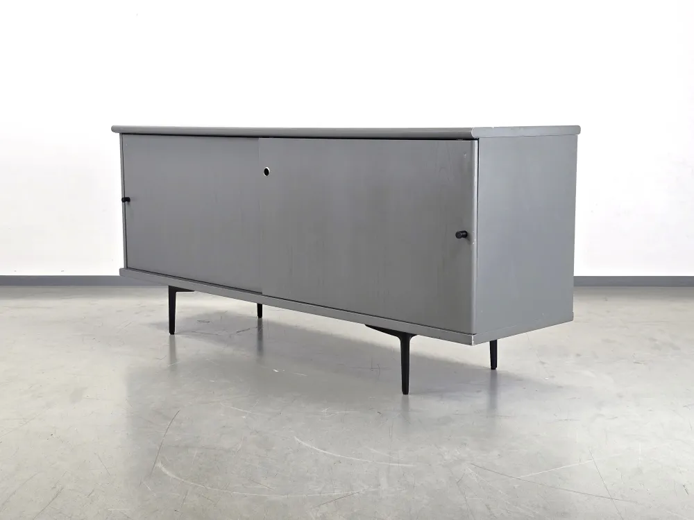 SCHIEBETÜREN SIDEBOARD grau tv board kommode wohnzimmer retro vintage
