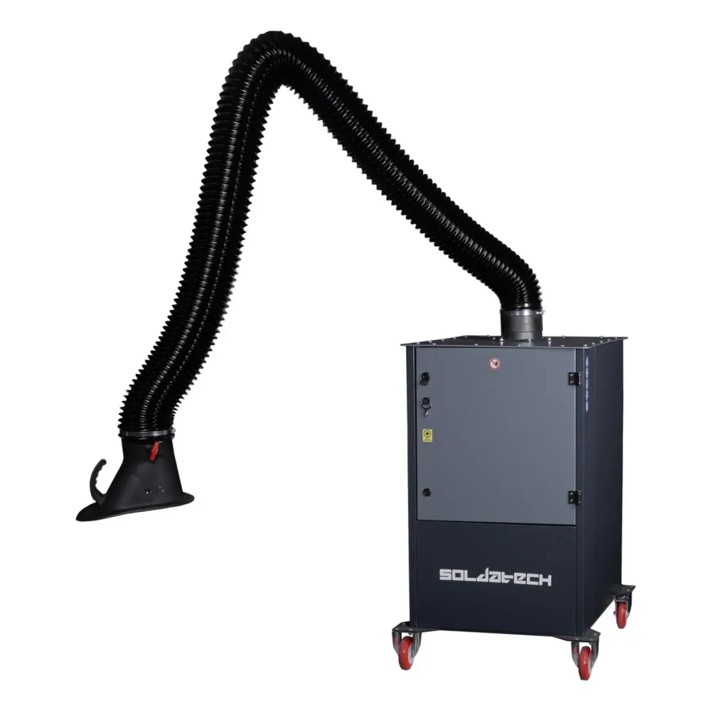 SOLDATECH Mobile Absauganlage Absaugleistung 1200 m³/h - Mobile Schweißrauchabsaugung 0,75 kW 400v 1 Absaugarm - LDA02