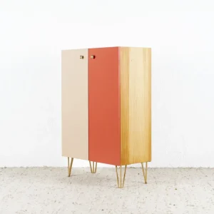 Vintage Kommode Schrank Holz Pastell
