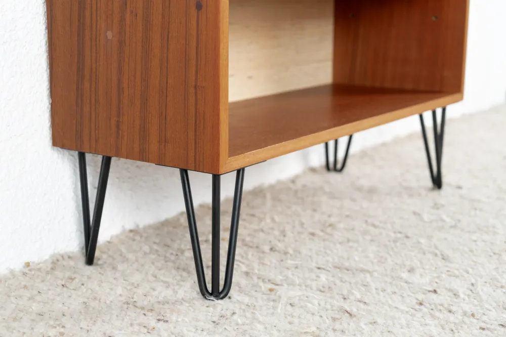 Vintage Regal Bücherregal Kommode Holz Nuss Mid Century