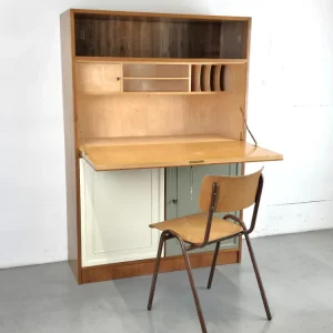 VINTAGE SEKRETÄR nussbaum holz gero schrank kommode vitrine minibar schreibtisch
