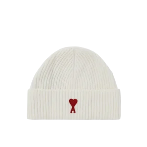 Ami Paris Beanie White Red
