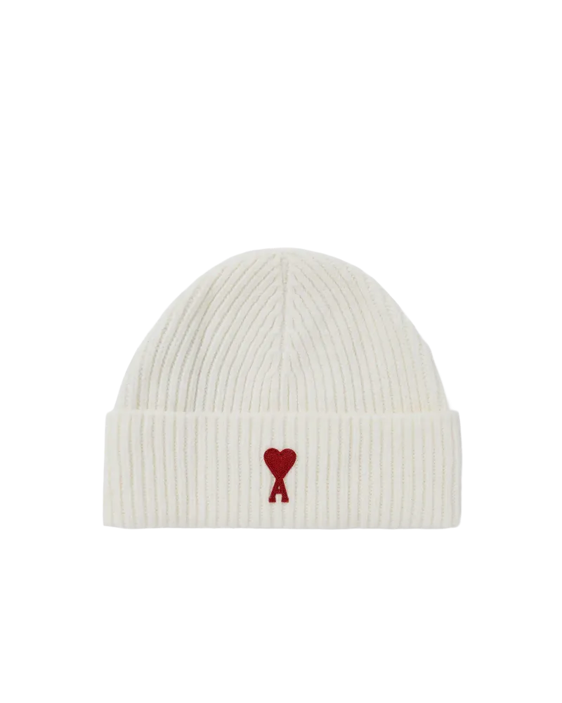 Ami Paris Beanie White Red