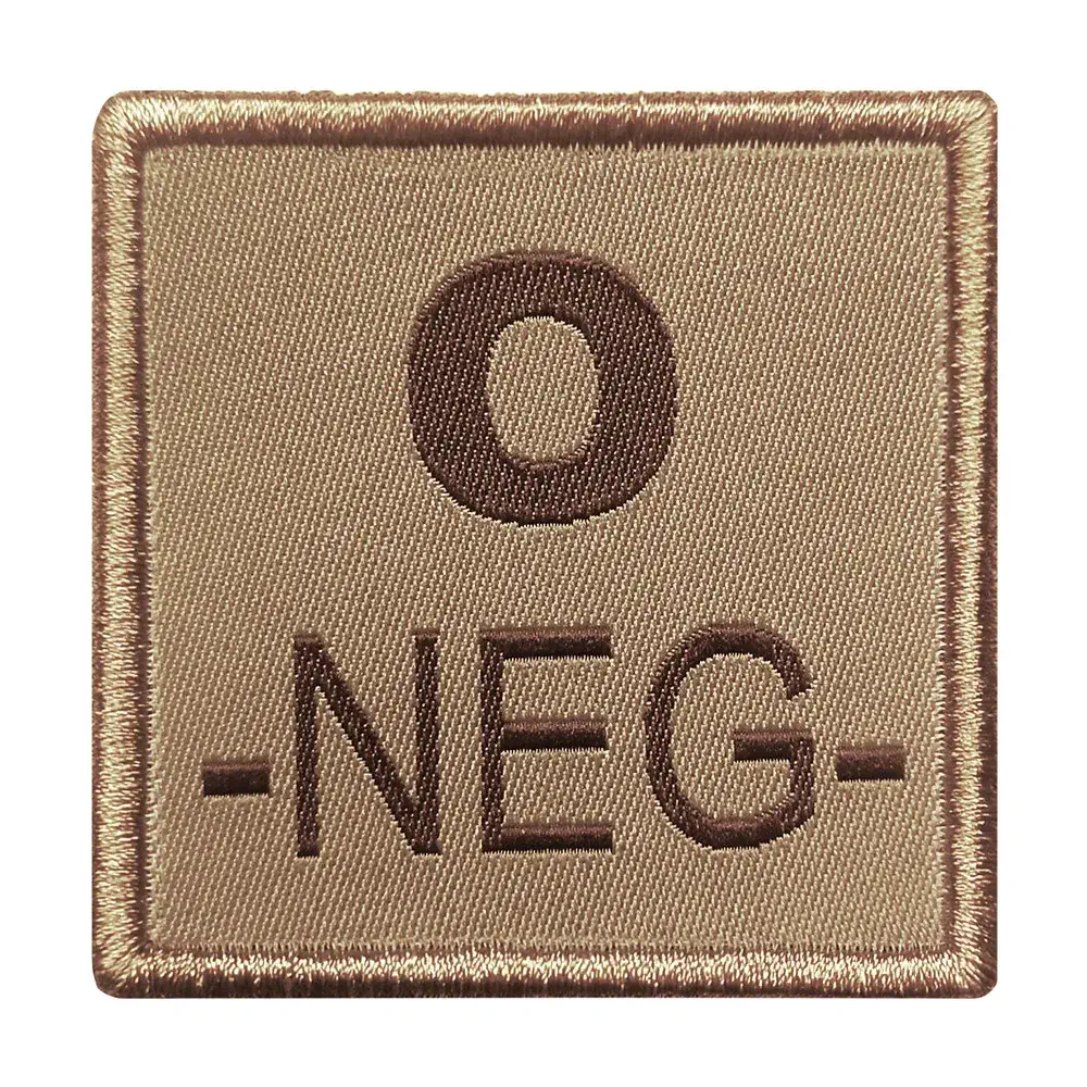 Blutgruppenaufnäher O- gestickt, beige