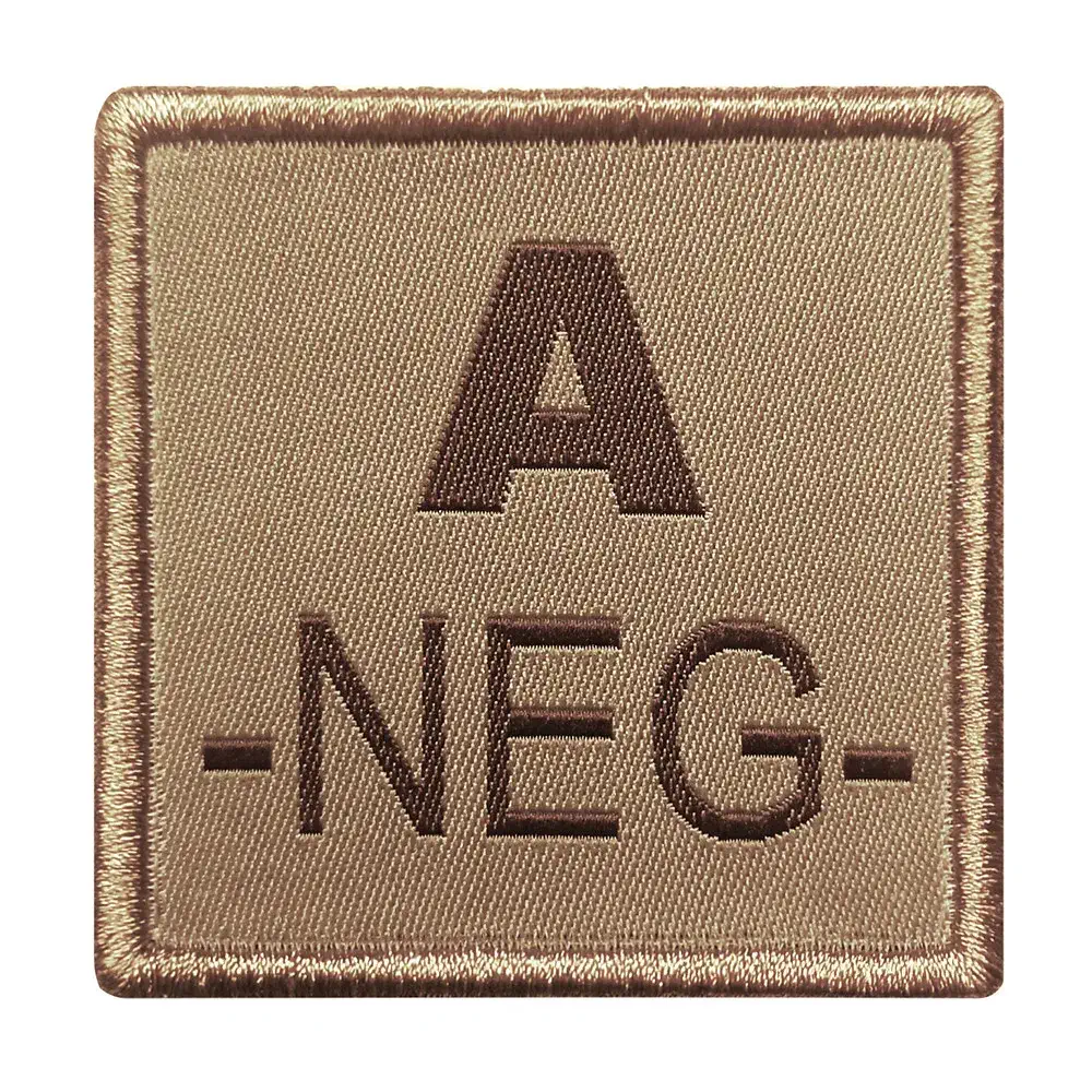 Blutgruppenaufnäher - gestickt, beige