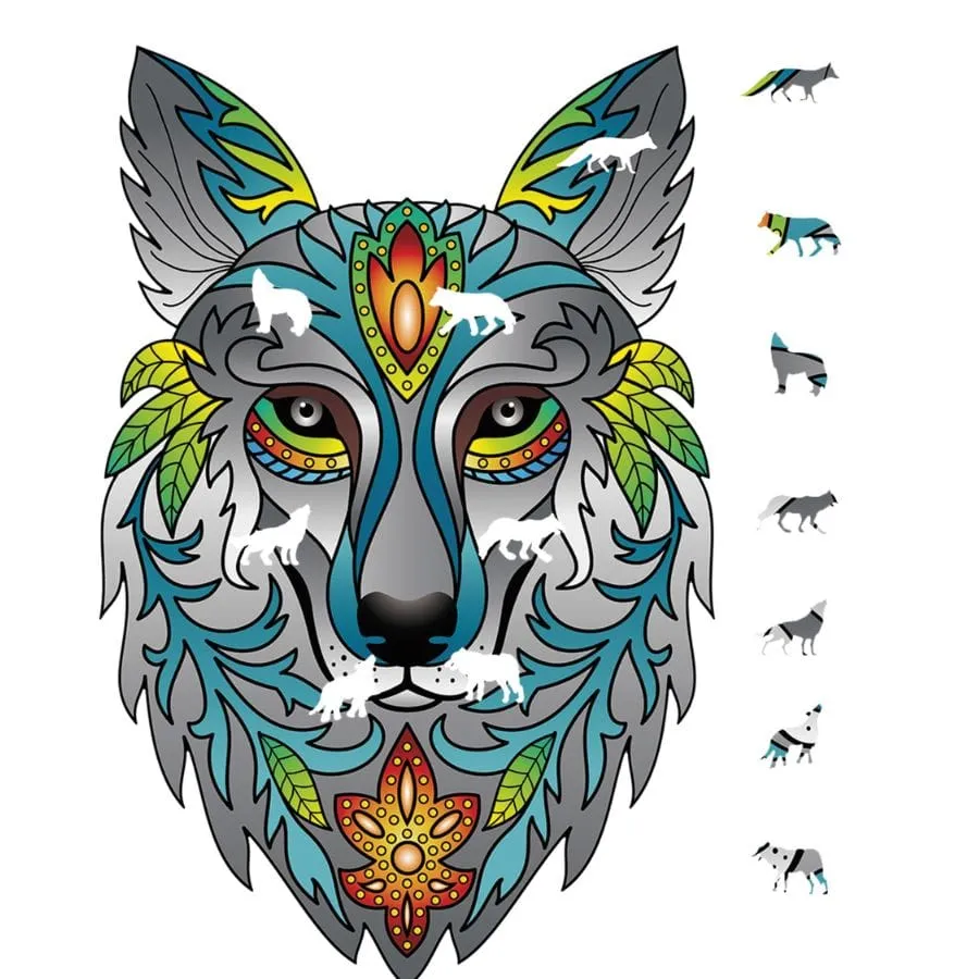 Eureka Holzpuzzle Wolf – 180 Teile, Tierform-Puzzle ab 8 Jahre
