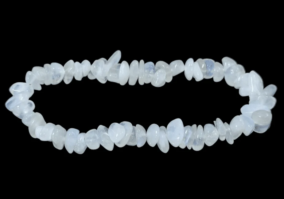 Peristerit (Weißer Mondstein) Splitterarmband – Edler Glanz AA-Qualität (5-8 mm)
