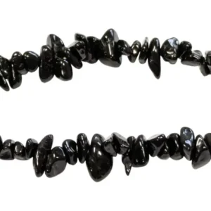 Schwarzer Turmalin Splitterarmband – Natürlicher Schutzstein (5-8 mm, -Qualität)
