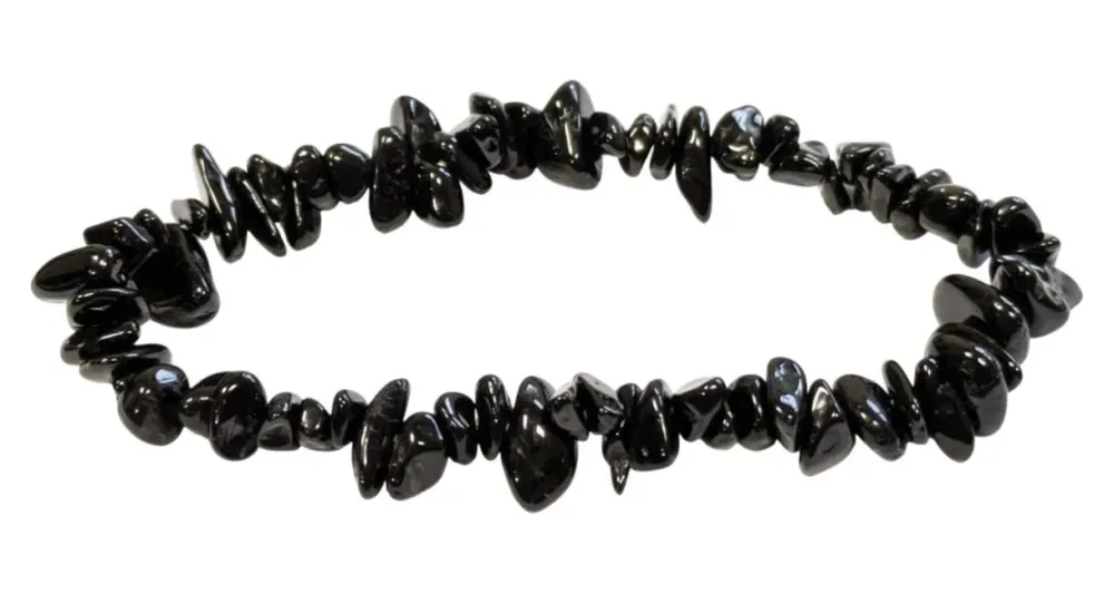 Schwarzer Turmalin Splitterarmband – Natürlicher Schutzstein (5-8 mm, -Qualität)