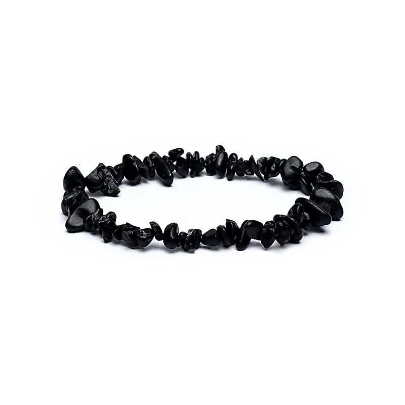 Schwarzer Turmalin Splitterarmband – Natürlicher Schutzstein (5-8 mm, -Qualität)
