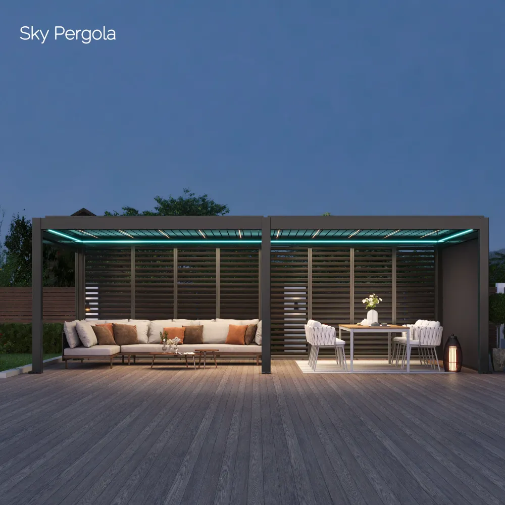 Spa Solutions Sky Pergola SkyMax Ultra Aluminium Pergola LED 4m x 8m motorisiert