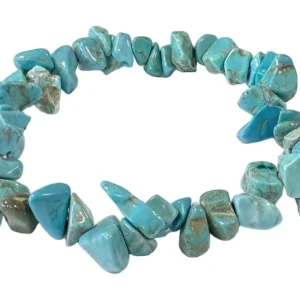 Turquenit (getönter Howlite) Splitterarmband – Sommerliches Blau (5-8 mm, -Qualität)