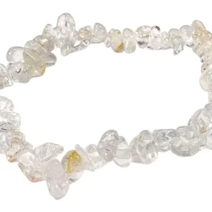 Weißer Topas Splitterarmband – Kristalliner Glanz aus Brasilien (5-8 mm)