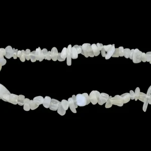 Zartes Peristerit (Weißer Mondstein) Splitterarmband – Feiner Glanz -Qualität (3-5 mm)